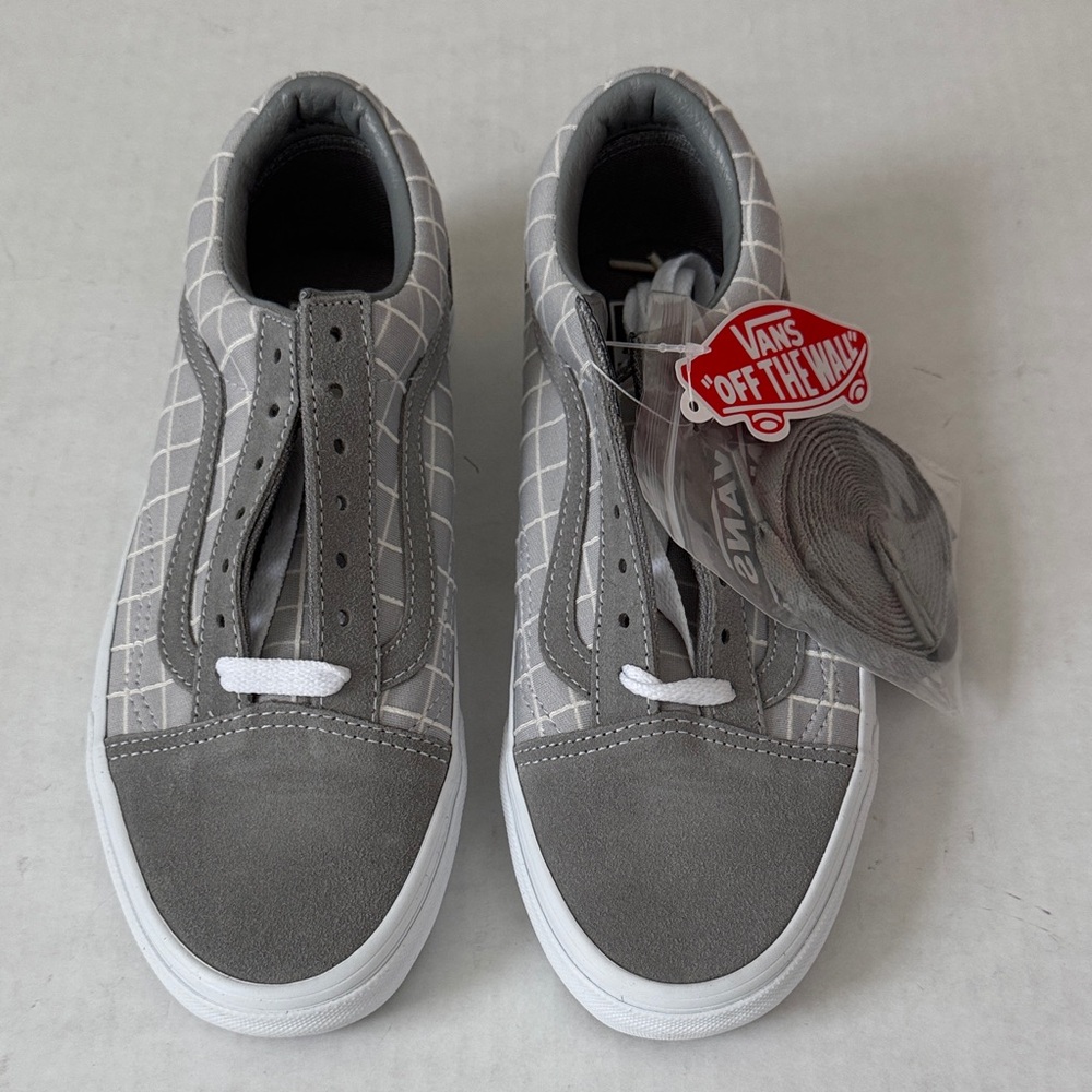 Vans Gray and White Checkered Sneakers